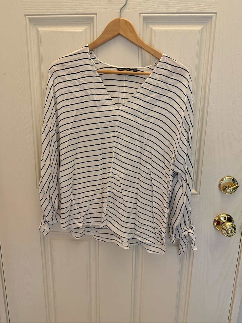 Massimo Dutti White and Navy Striped Women’s blouse